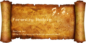 Ferenczy Hedvig névjegykártya